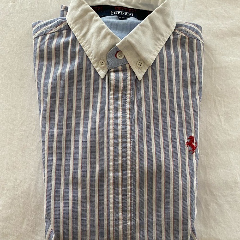 Boys Ferrari button down long sleeve shirt